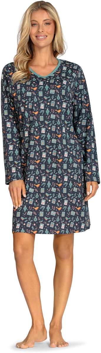 Comtessa Nachthemd 'Polar Bear Dreams' - Dames Nachtmode - Lange Mouw - Groen - Maat 48