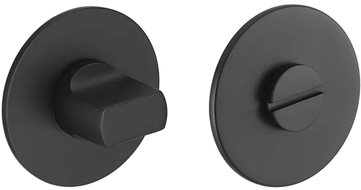 Rozet met toilet / badkamersluiting rond 55x3 mm ultra dunne rozet van 3mm mat zwart PVD gecoat
