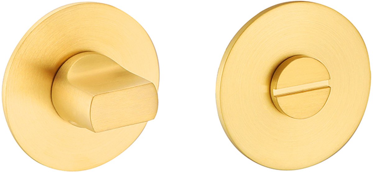 Rozet met toilet / badkamersluiting rond 55x3 mm ultra dunne rozet van 3mm mat goud PVD gecoat
