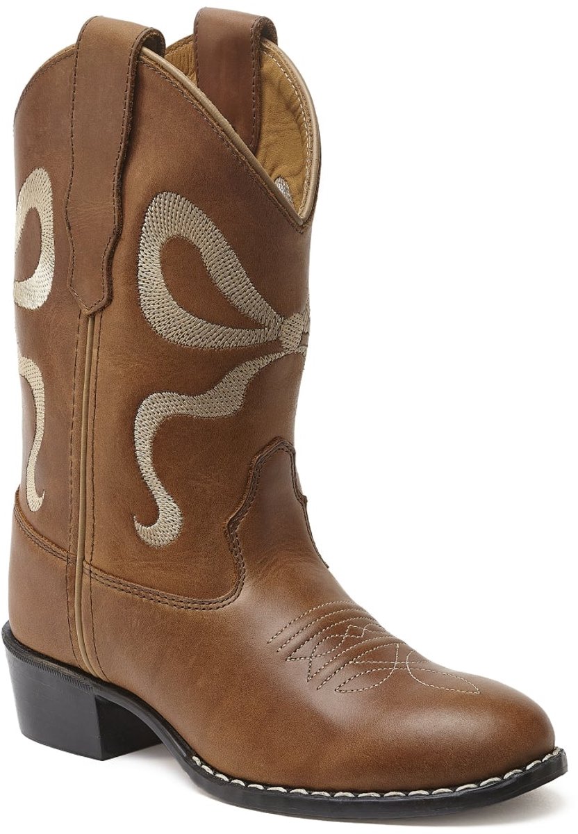 Bootstock Bow Off-White Cowboylaarzen - Kinderen - Bruin - Leer