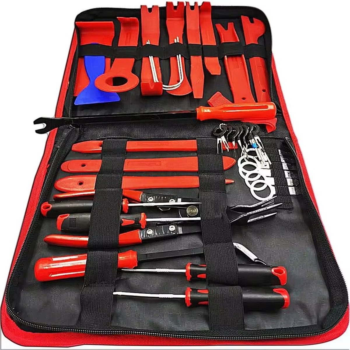 Cherrys Finds - 38 stuks Trim Removal Tool - Auto Terminal Removal Key Tool - Auto Clip Tang Stereo Removal Tools - Auto Bekleding Reparatie Removal Kit - Precisie Haak en Pick Set - Bedrading Threader -- Removal Tool Auto Interieur Demontage