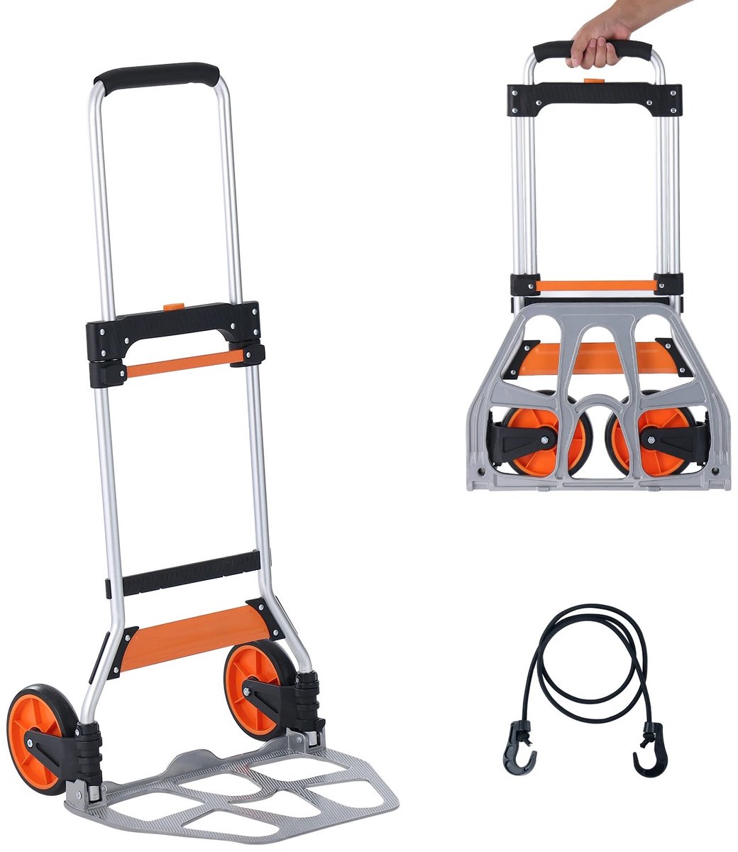 DayeLabel Steekwagen - Inklapbare professionele steekwagen - Transportkar - Aluminium - Eenheidskar - draagvermogen 140 kg