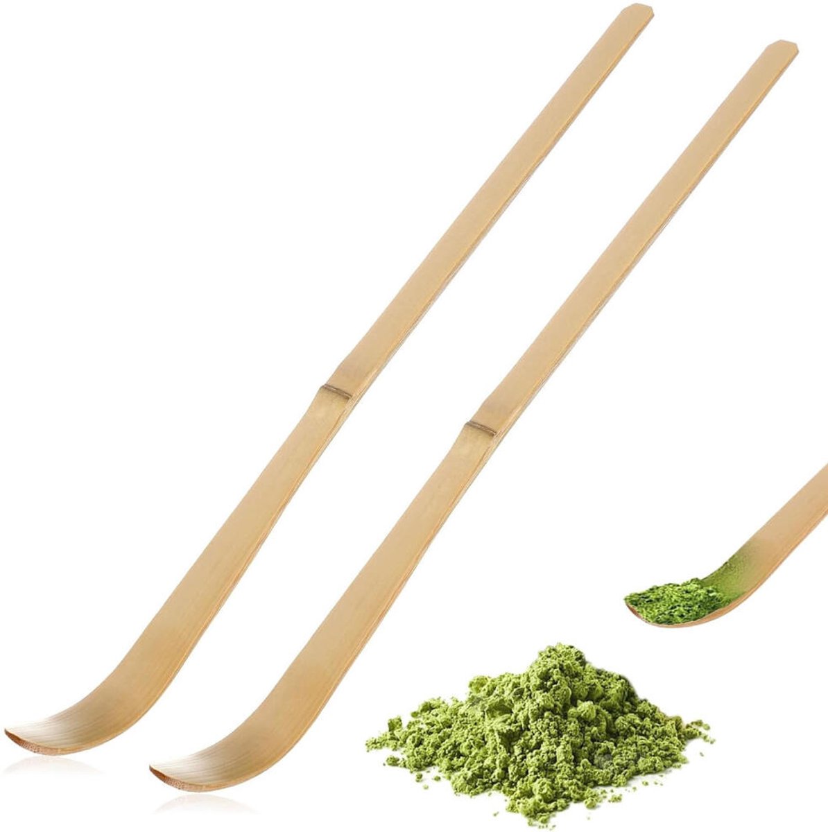Bamboe Matcha lepel - 2 Stuks - Matcha Starterkit van Bamboe - Theeceremonie - Matcha bamboe maatschep - 18cm