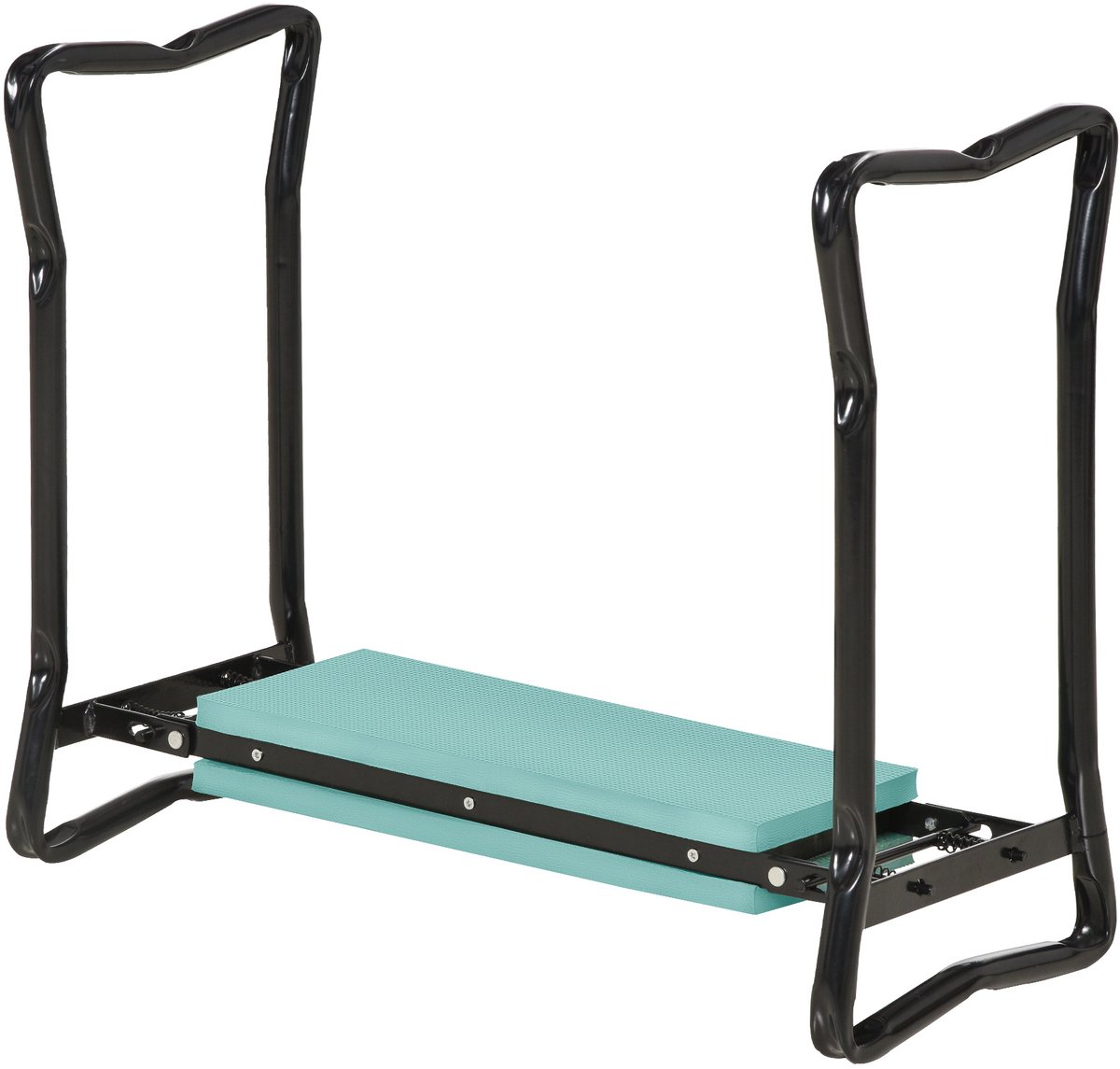 Opklapbare tuinbank met gereedschapsvakken - gewatteerde kniesteun - draagvermogen tot 150 kg - werkbank/tuinbank om op te knielen en te zitten - 58 x 28 x 49 cm - donkergroen