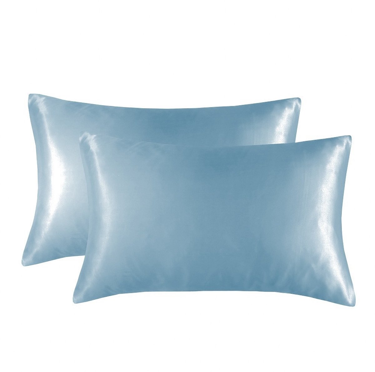 Simulatie zijde kussenslopen set van 2 stuks - 30x45cm - duurzaam - comfortabel-Lichtblauw