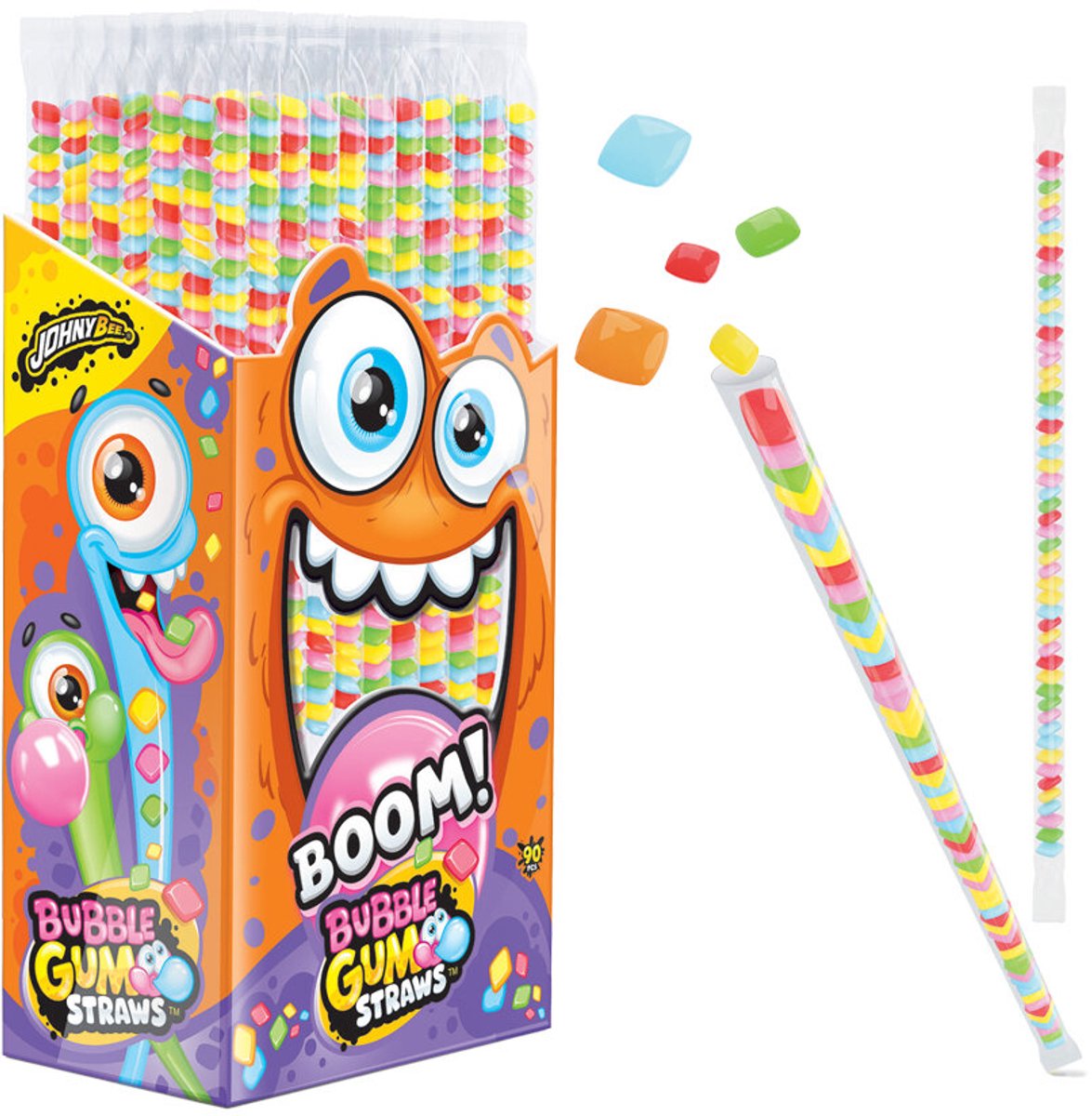 Bubble gum straws 90 stuks