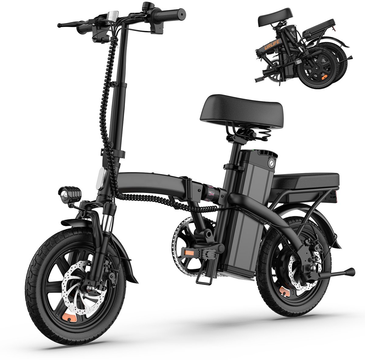 F1L 14" opvouwbare elektrische fiets met 48V 7.5Ah 250W-motor