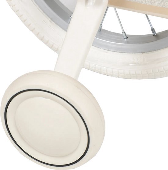 YAR Biky Meisjesfiets - 18 Inch - Kinderfiets met Zijwielen & Stuurtas - Beige van Yar Biky — afbeelding 4