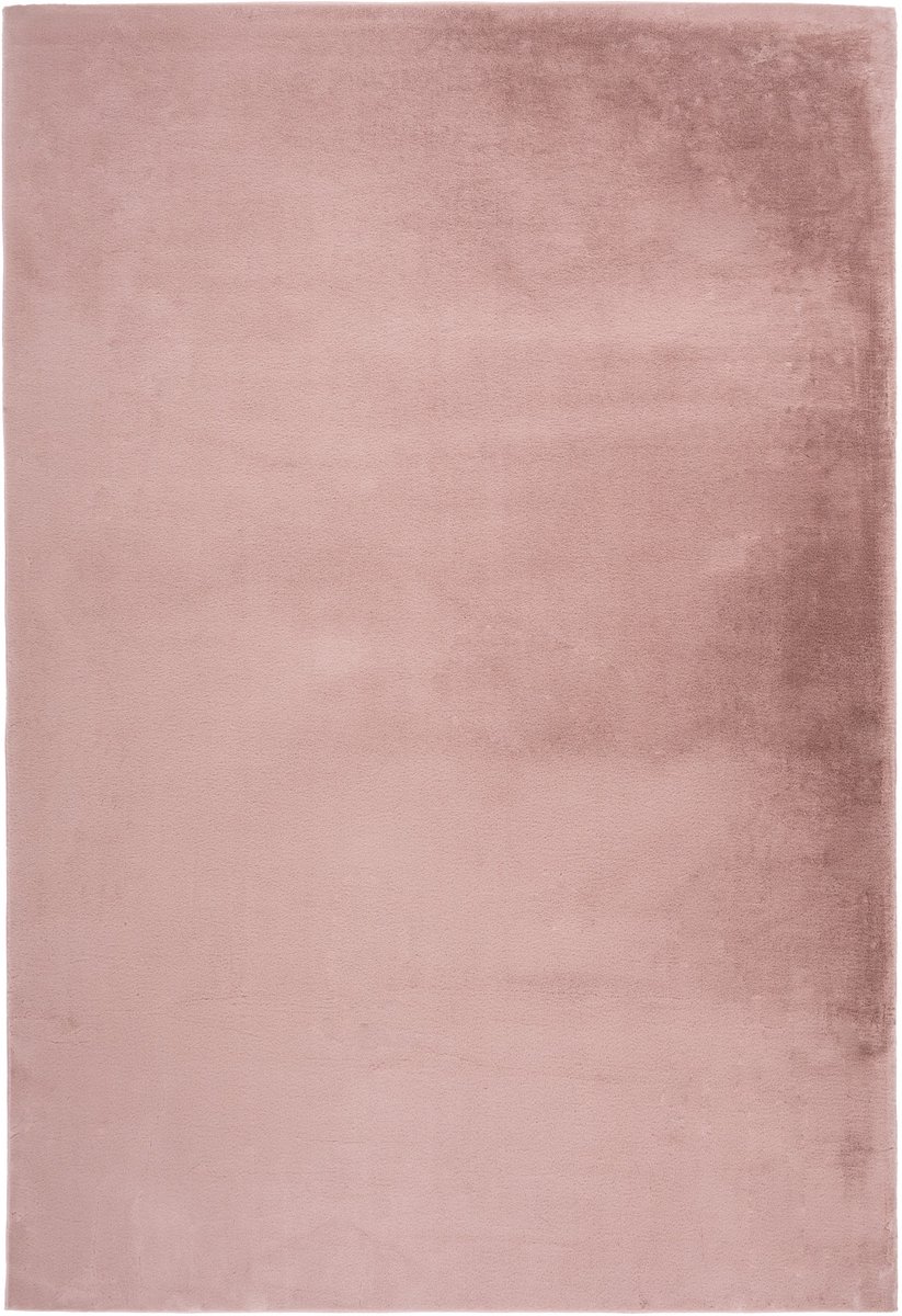 Padiro laagpolig vloerkleed 160 x 230 cm - pastelroze - modern effen design - met een zachte uitstraling - geschikt voor vloerverwarming - van polyester