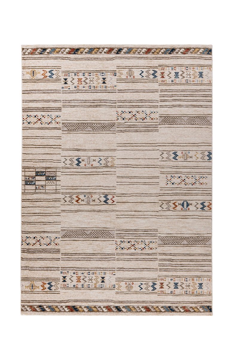 Padiro laagpolig vloerkleed 120 x 170 cm - meerkleurig - vintage patroon - geschikt voor vloerverwarming - van polyester
