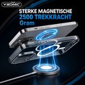 Telefoonhoes met sterke magnetische trekkracht van 2500 gram op een draadloze oplader.