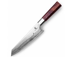 KAAMUT® Kiritsuke Chefmes 20,5 cm 7 Lagen Damaststaal – Vlijmscherp – Professioneel Koksmes – Handvat van Mkuruti