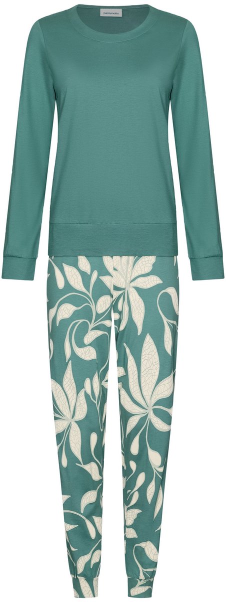 Pastunette - Nordic Leaf - Pyjama - Katoen/Modal - Groen - Maat 46