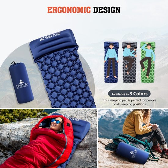 Isolerende opblaasbare luchtmatras voor trekkers en kampeerders - compact pakvolume - ultralicht - geschikt voor camping, reizen, outdooractiviteiten, wandeltochten en strand - turquoise groen van Forclaz — afbeelding 3