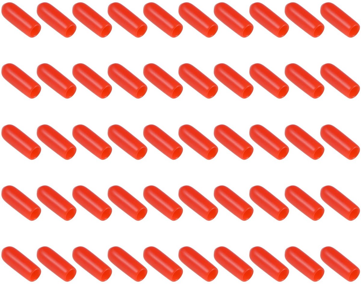 Solidchoice - 100 Stuks Rubberen Eindkappen voor Buitengebruik, Rood