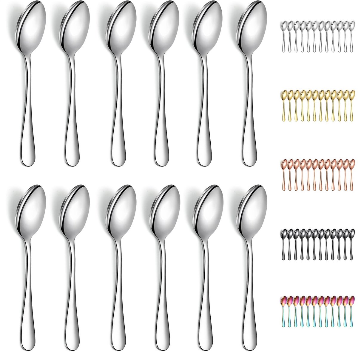 Solidchoice - 12-delig Theelepeltje Set - Roestvrij Staal Vaatwasmachinebestendig