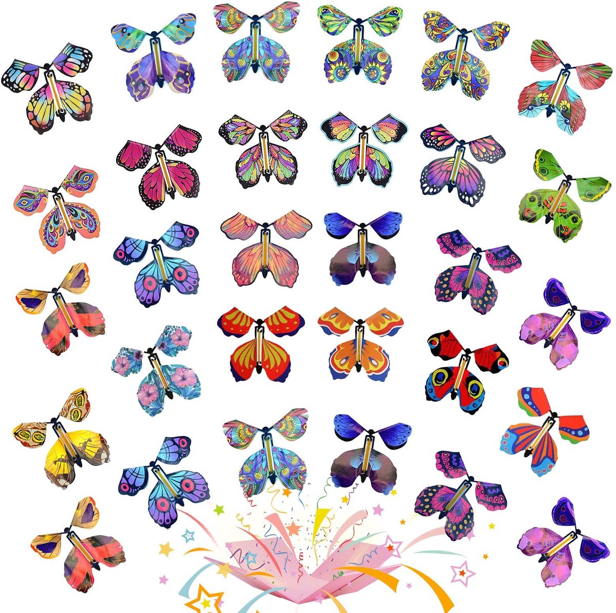 Solidchoice - 40 Stuks Magische Vliegende Vlinder - Educatief Speelgoed - Versterk Fantasie en Creativiteit - Perfect voor Kinderen - Vlinderkaarten -...