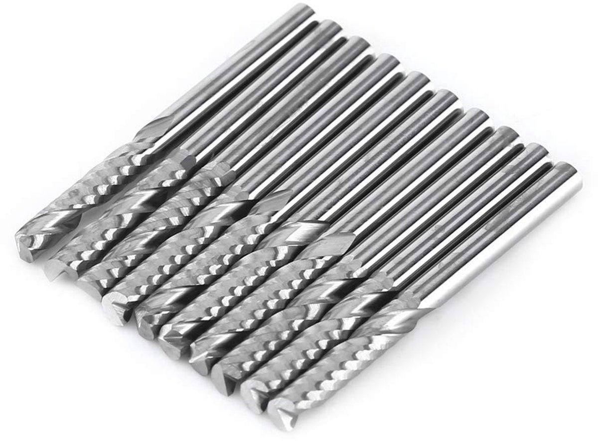 Solidchoice - Set van 10 Tungsten Carbide Freesjes 3.175MM