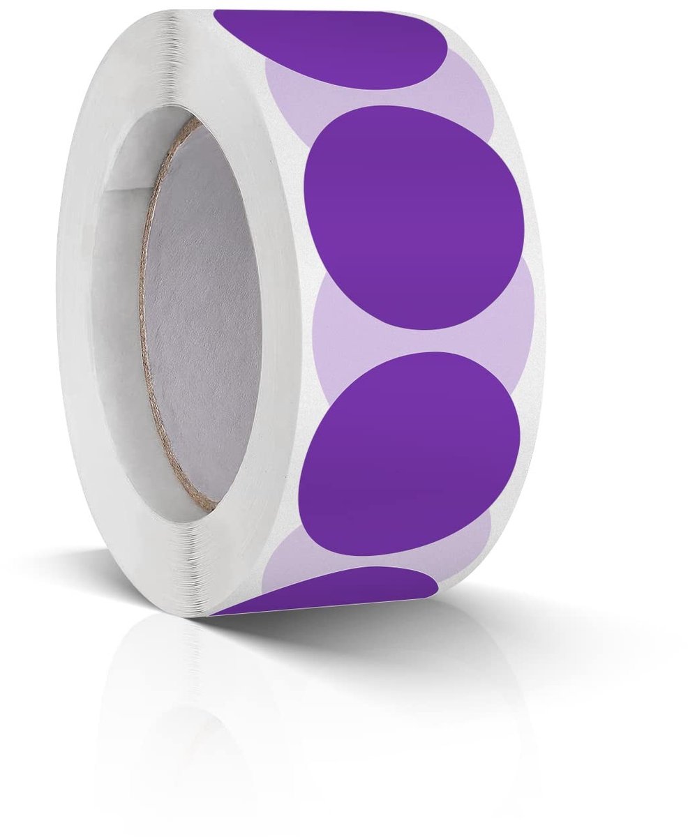 Solidchoice - 500 Stuks Kleurcode Stickers 25 mm, Lila