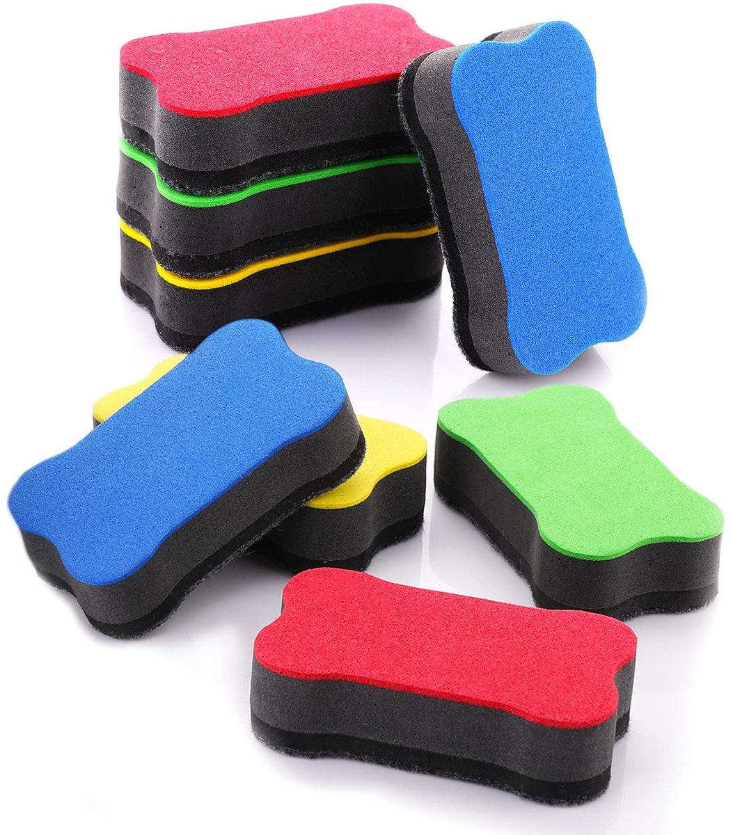 Solidchoice - 8 Stuks Magnetische Whiteboardgum met Dikke Viltpad