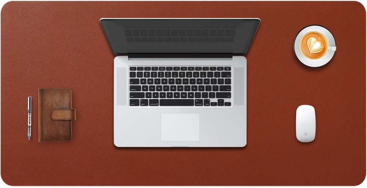 Grote bureauonderlegger - 70 x 35 cm - bureaumat - bureauonderlegger - Bureaubescherming XL - schrijfblok - voor laptop - toetsenbord - muis - PU-leer - waterdicht + suède antislip