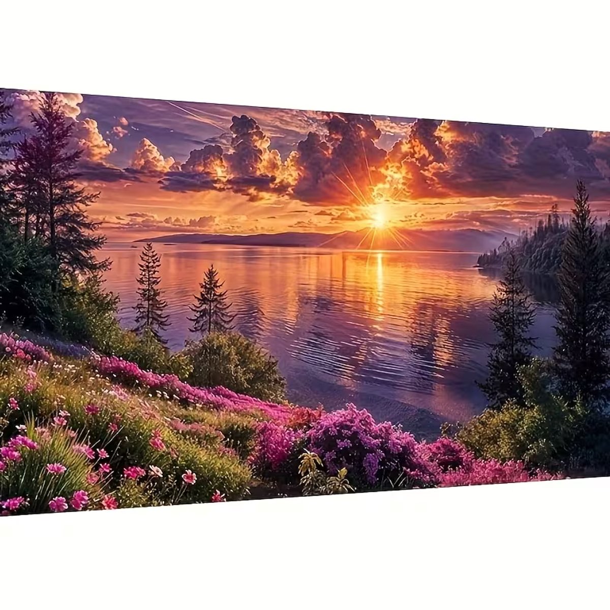 diamond painting Zeer mooi groot Landschap met zonsondergang 40 x 60 cm