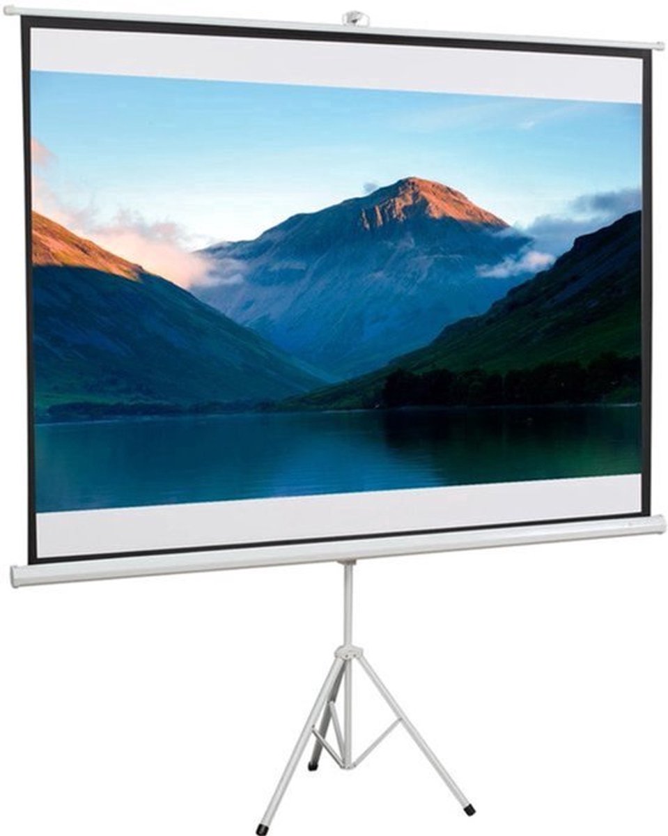 Homcom - Beamer Scherm - Projector Screen - Projector Scherm - Projector Doek - Projector Scherm voor Beamer - Handheld Projector Screen with Stand - Draagbare Beamer - 100in - 16:9