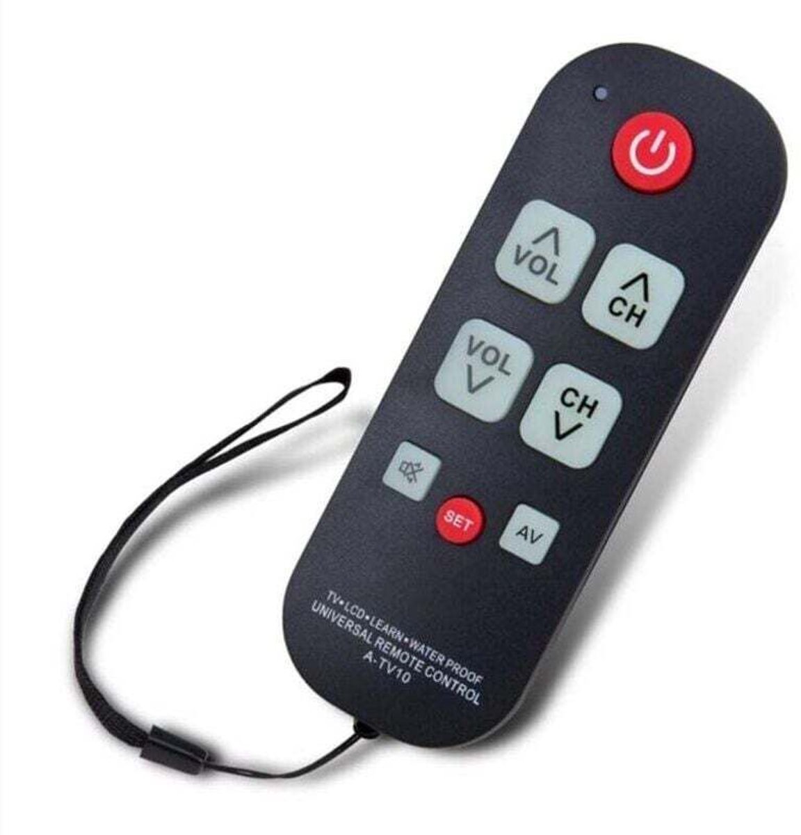 De A-TV10 tv-afstandsbediening is speciaal ontworpen voor senioren, is universeel, eenvoudig in gebruik, waterdicht en voorzien van een led-indicatielampje. Hij is compatibel met diverse tv-modellen.