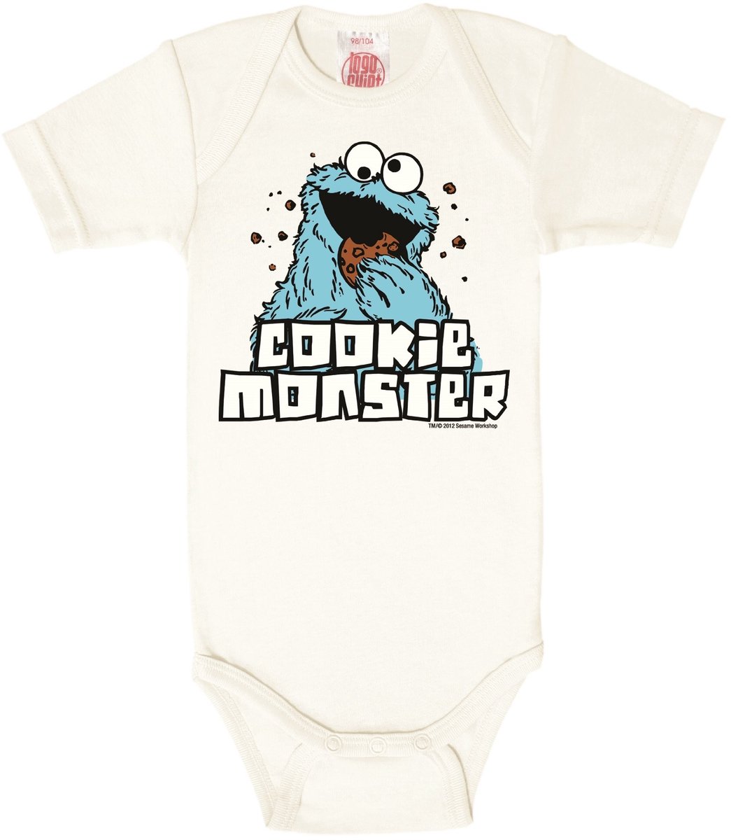 Solidchoice - Rompertje met Koekiemonster Motief, Korte Mouw