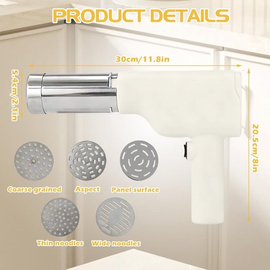 Solidchoice - Draagbare Elektrische Pastamaker met 5 Persmallen van Solidchoice — afbeelding 5