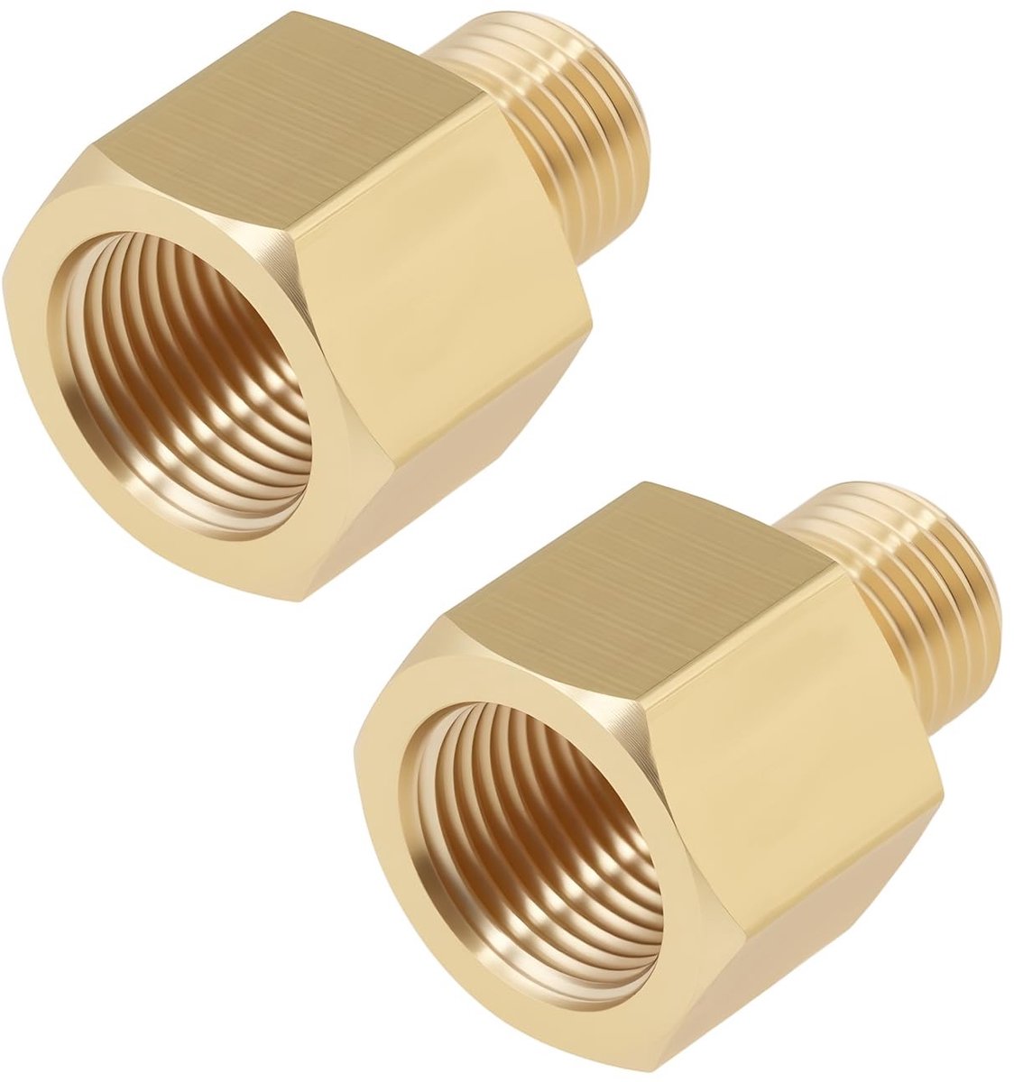 Solidchoice - Messing Union Adapter M10x1.0 Mannelijk naar M12x1.0 Vrouwelijk - Pijpleiding Aansluiting
