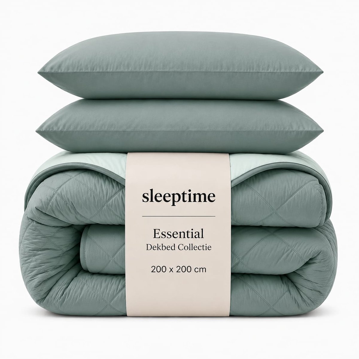 Sleeptime 2 in 1 Omkeerbare Dekbed - Dekbed zonder Overtrek - 200x200 - Groen/Mint