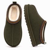 Dames Pantoffels – Warme Sloffen – Stevige Zool – Maat 39 – Groen –