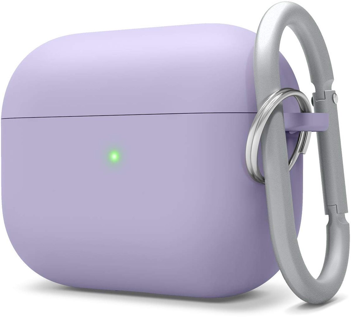 Solidchoice - Vloeibare Hybride Siliconen Hoes met Sleutelhanger voor Apple AirPods Pro - Drielaagse Schokbestendige Bescherming (Lavender)
