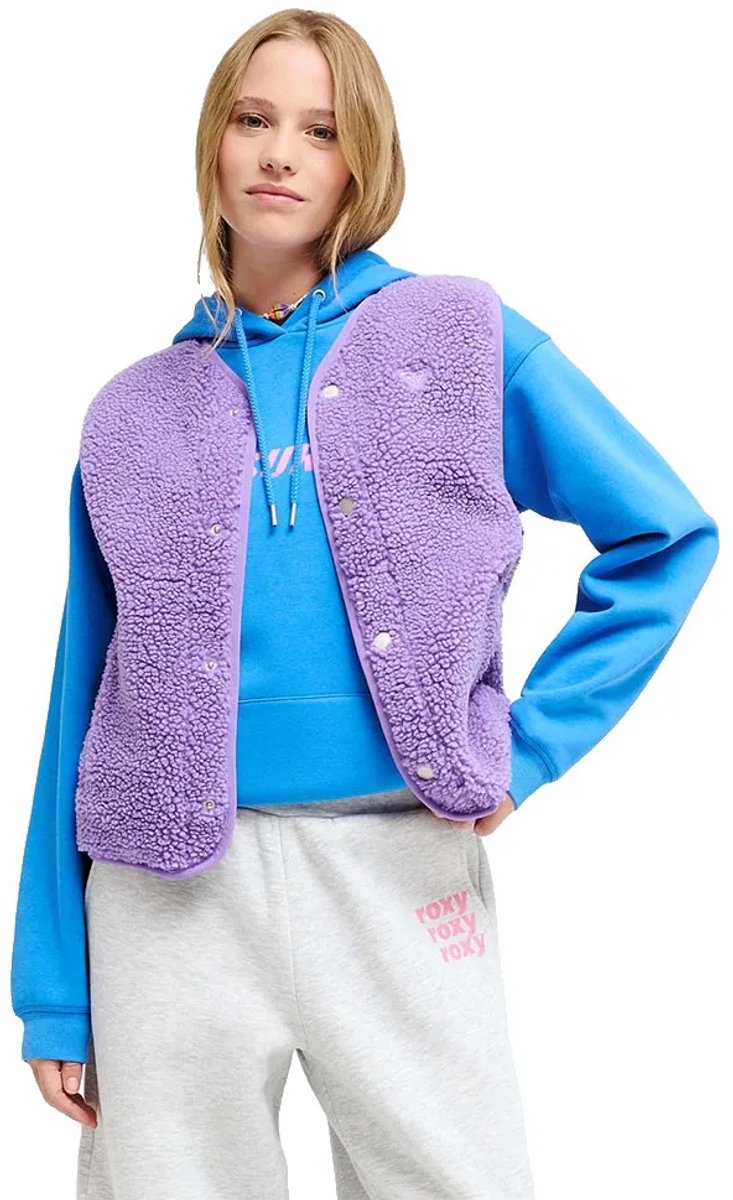 Roxy Iconic Town Fleece Vest Paars L Vrouw