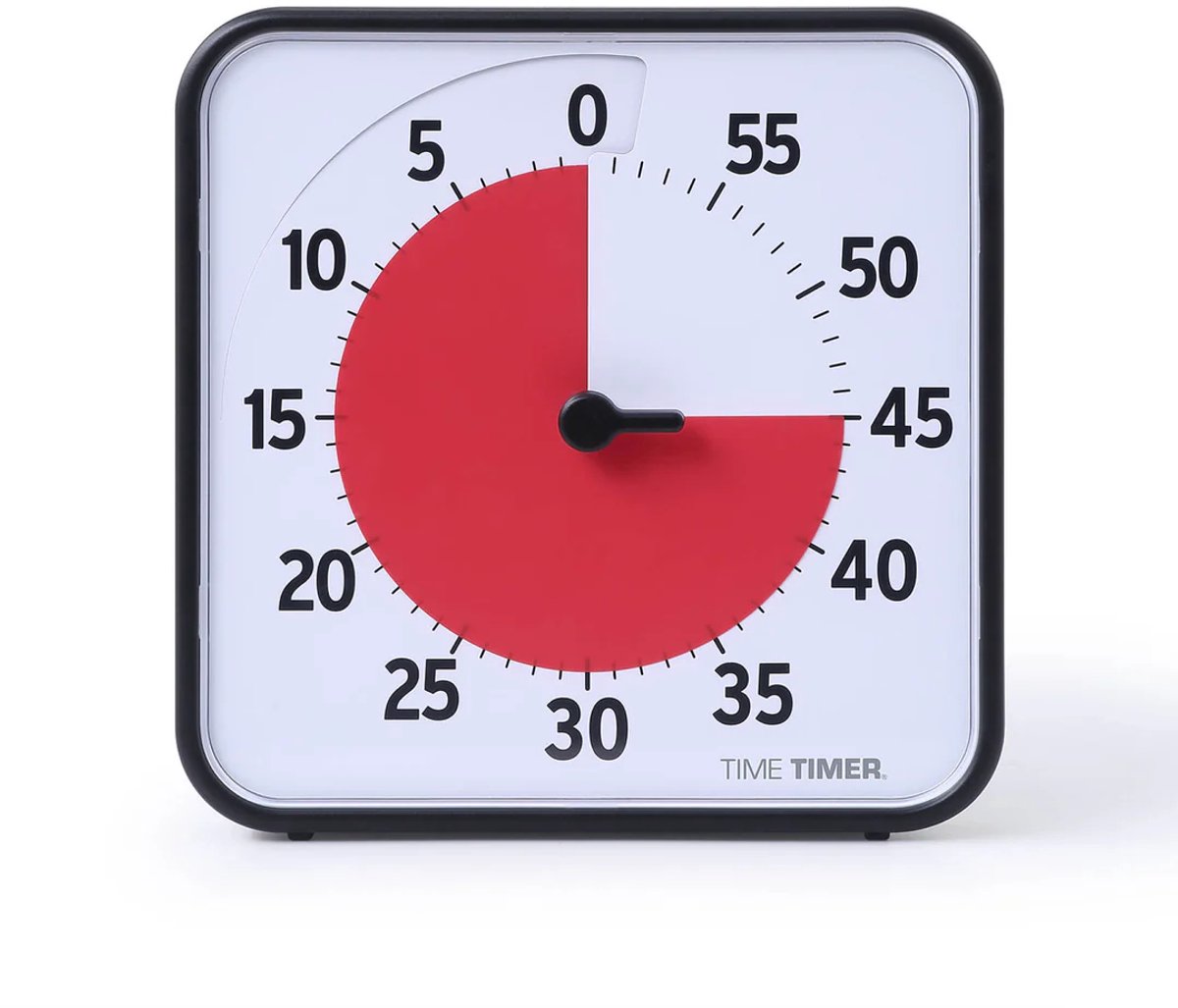 Time Timer Original Medium 60 Minuten - Visuele Timer - Zwart met Rode Schijf - 18 x 18 cm - Magnetisch - Incl. Dry-Erase Kaart en App