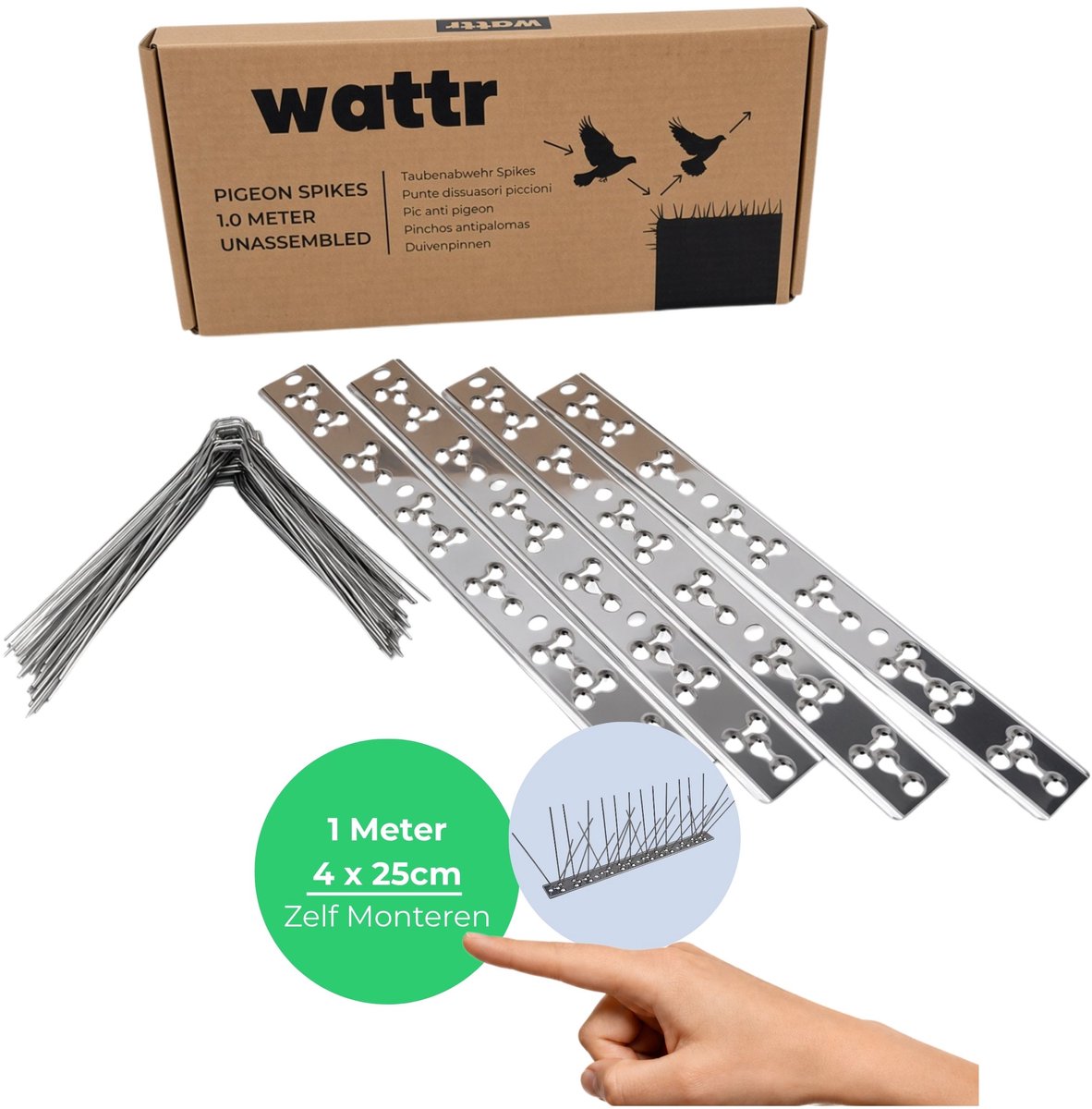 Wattr Duivenpinnen RVS - 1 meter - Zelf monteren