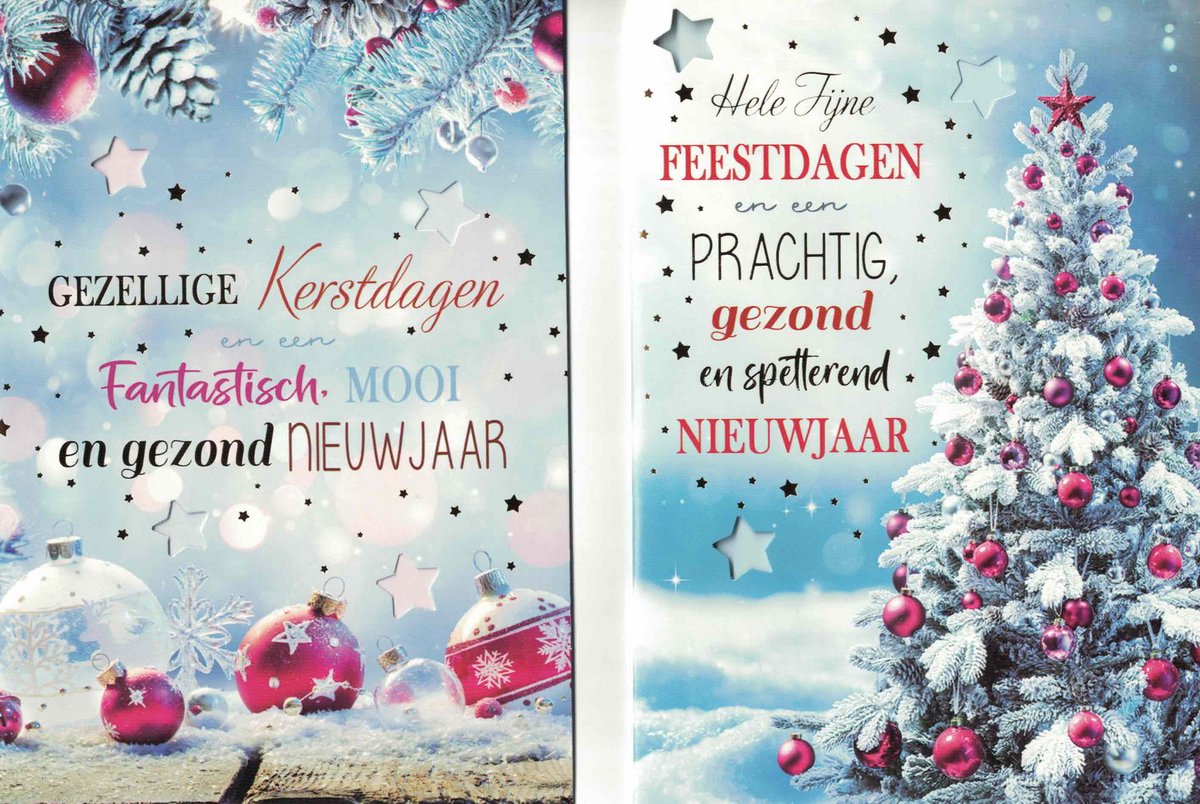 Wenskaarten - kerstkaart - set van 8 - 8 luxe kerstkaarten - 2 x 4 luxe kerstkaarten met envelop