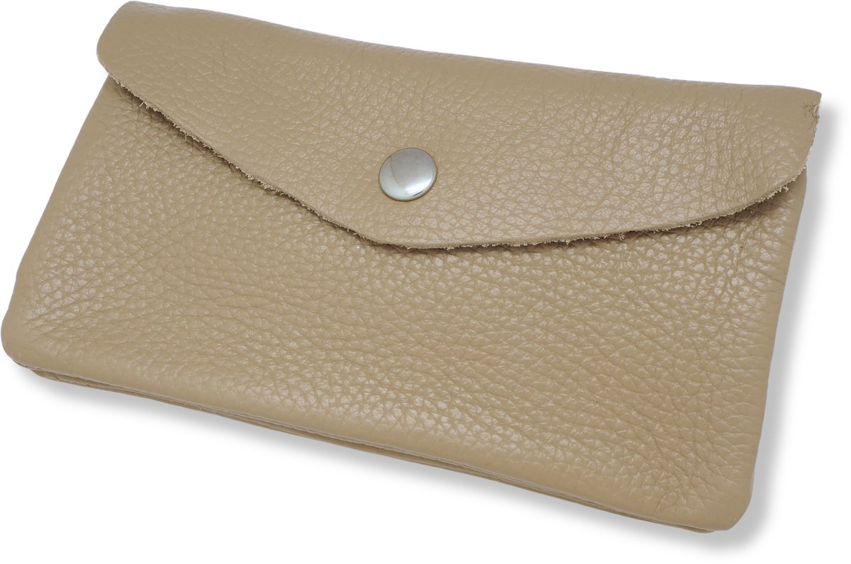 Bijoutheek Portemonnee Leer Italiaans Groot Beige
