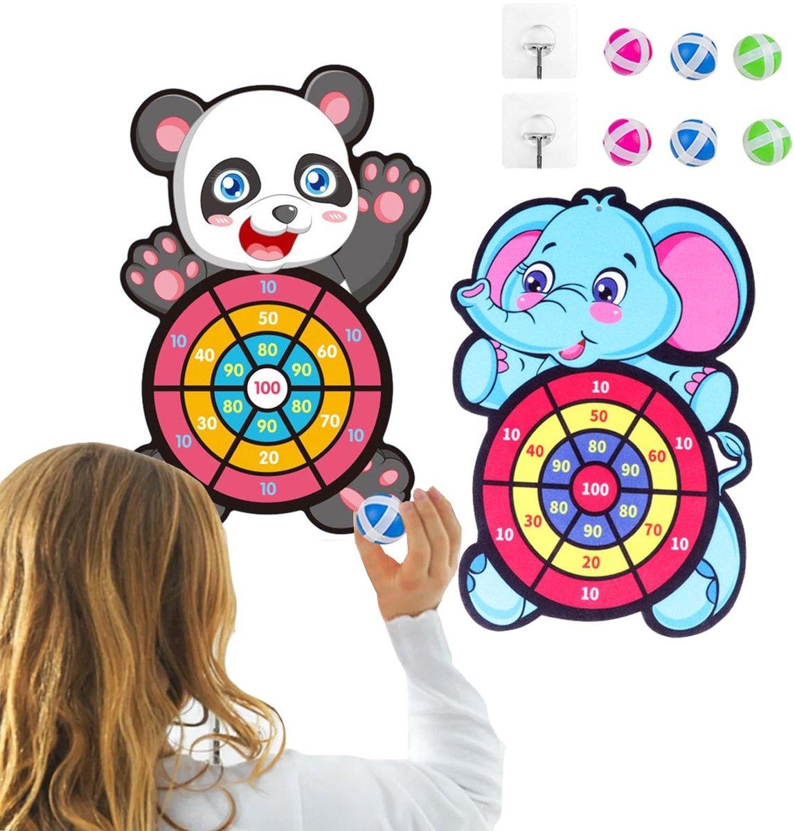 Solidchoice - Set van 2 Velcro Dartborden voor Kinderen