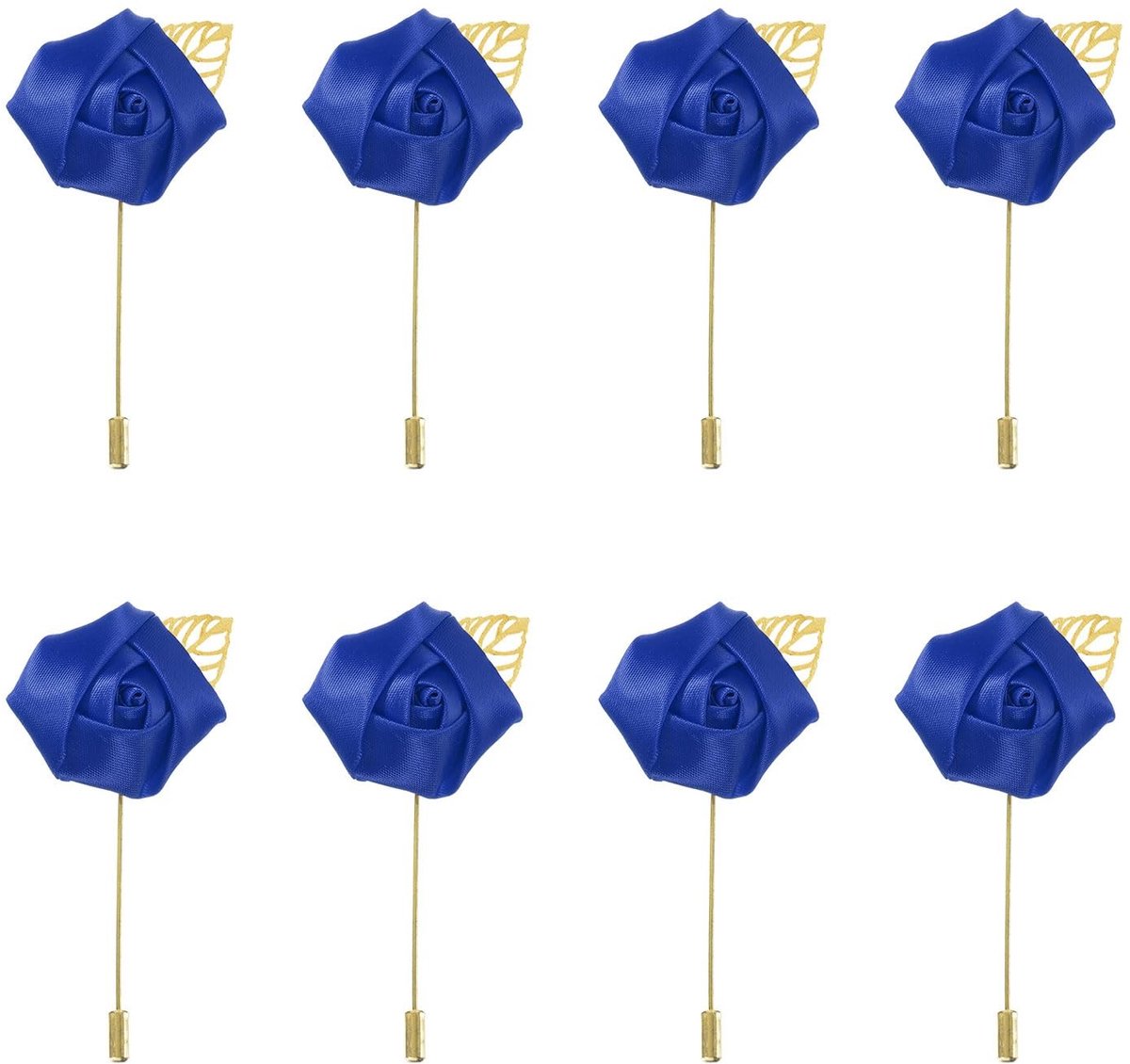 Solidchoice - 8 Stuks Boutonnières voor Bruidegom met Rozen in Donkerblauw