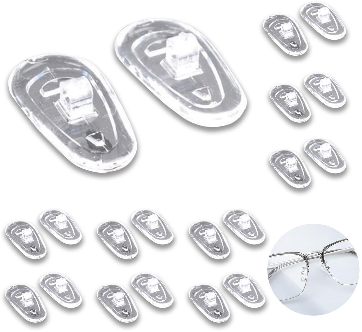 Solidchoice - Set van 10 Siliconen Neuspads voor Brillen en Zonnebrillen