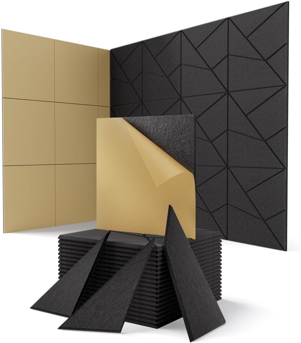 Solidchoice - 18 Stuks Zelfklevende Geluidsisolatiepanelen 30x30x1 cm