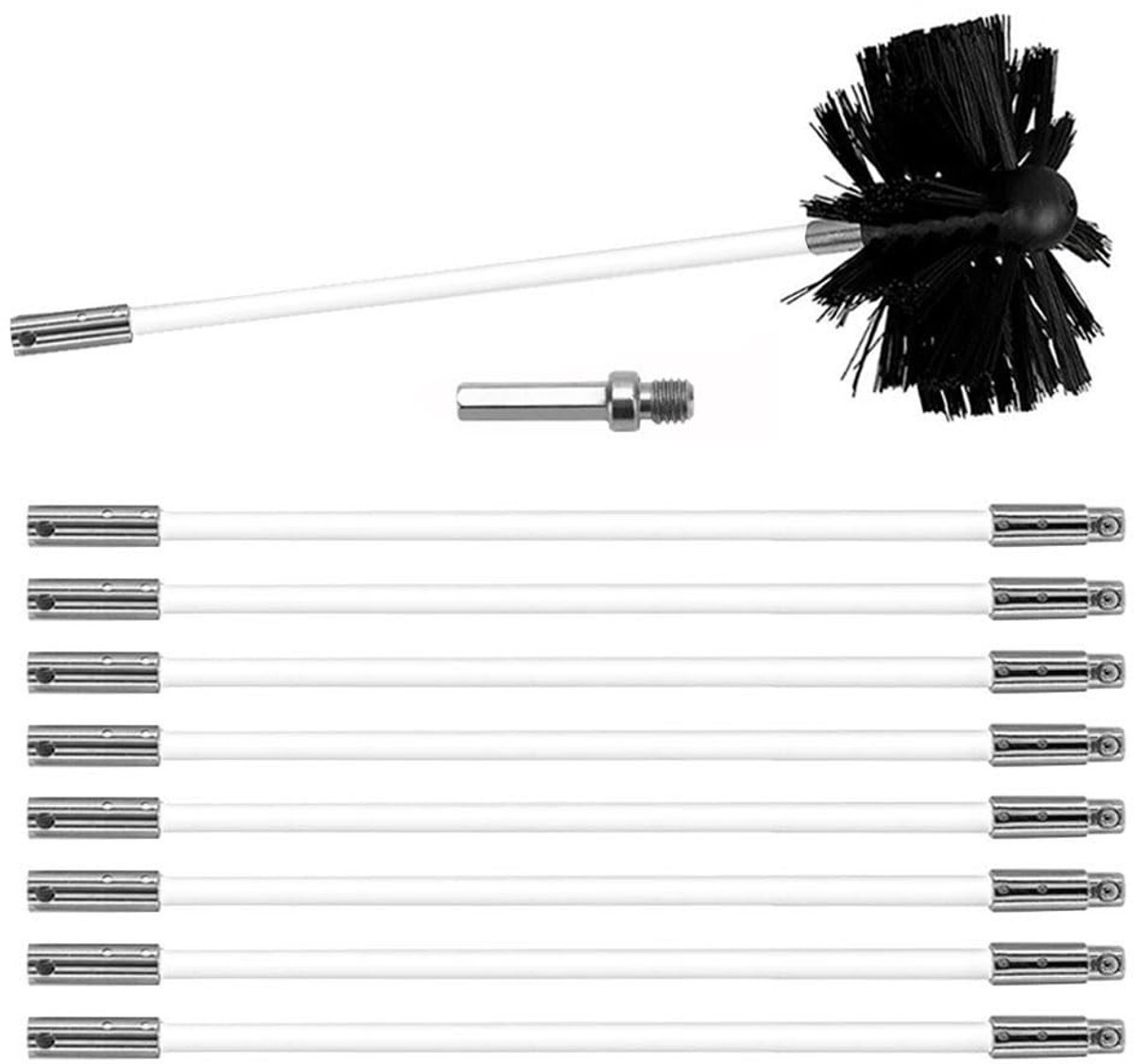 Solidchoice - Set voor Schoorsteenreiniging met Flexibele Stangen