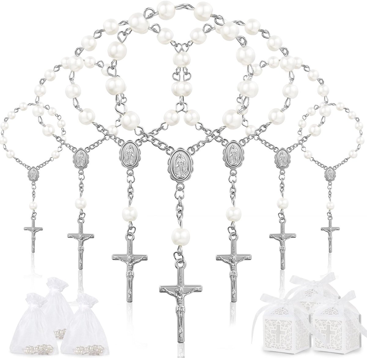 Solidchoice - Set van 50 Mini-Rozenkransen met Geschenkdozen