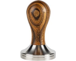 SORSO Barista tamper, roestvrij staal, met houten handvat, 57 mm – Bruin