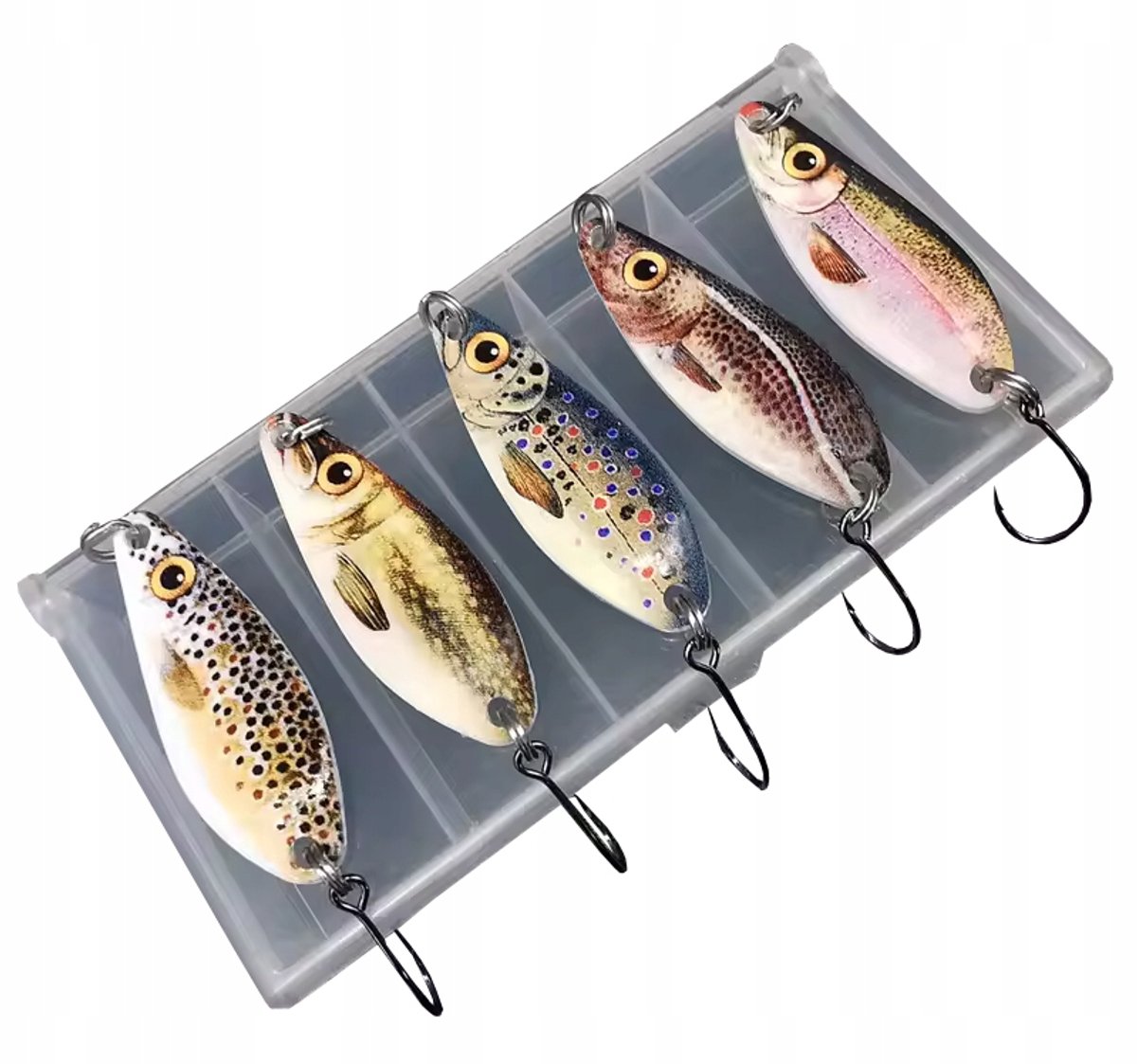 Forelkampioenset: 5x 4cm 5g Wobbler Vissen op Baars & Forel