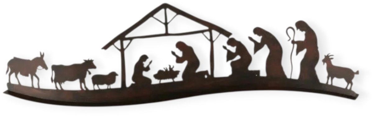 Boltze - Kerststal - Greppia - Moderne - Kerststal - Metaal – Bruin/Zwart - Handgemaakt - 50x6x14.5cm