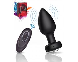 Toys Hub® Vibrerende Buttplug met Afstandsbediening - Ebook Anaal Genot - 10 Vibraties - Voor Mannen & Vrouwen - Waterproof - Vibrator - Buttplugs - Anaal Plug - Sex Toys - Siliconen - Zwart