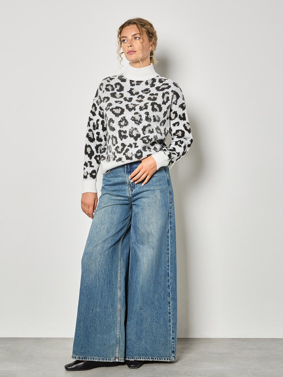 Jumpsuit met pailletten en luipaardprint